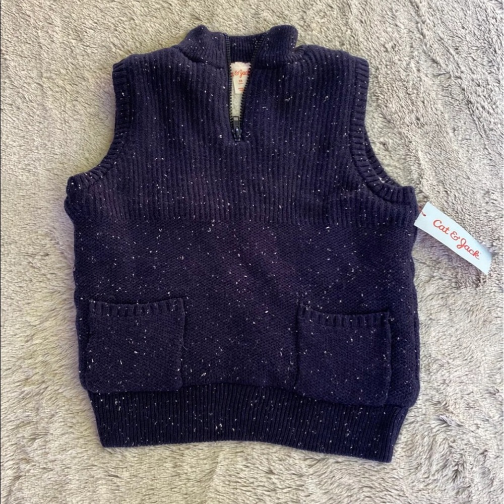 Cat & Jack Boys Sherpa Lined 1/4 Zip Vest